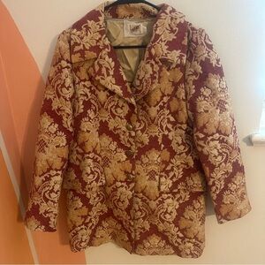 Pete and Greta by Johnny was boroque gold button blazer lined jacket